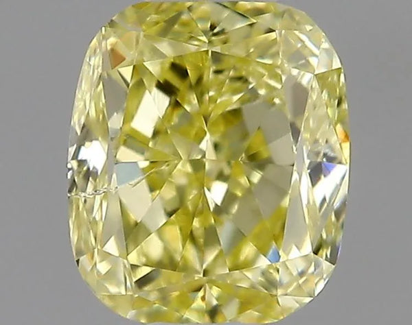0.32ct Cushion modified Natural Diamond (Colour Fancy Yellow, Clarity I1, GIA Certified)