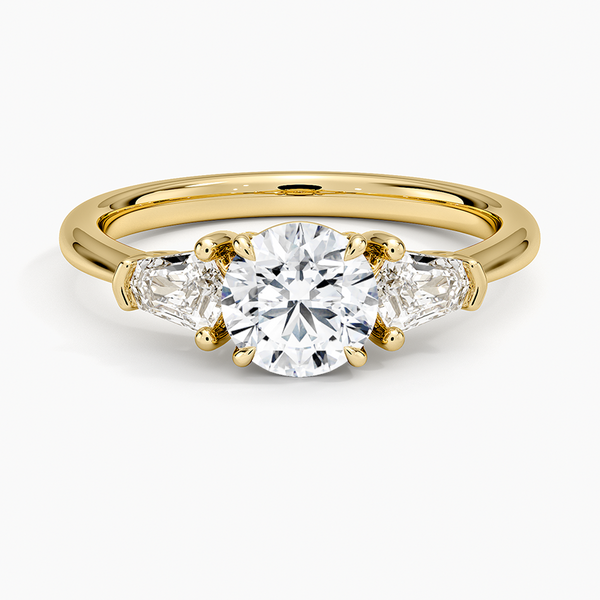 Shield Cut Three Stone Diamond Engagement Ring