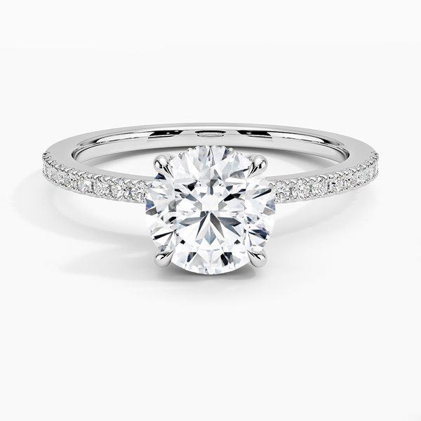 Half Coverage Hidden Halo Diamond Engagement Ring