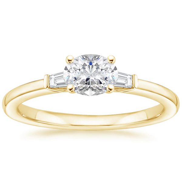 East West Tapered Baguette Diamond Engagement Ring