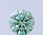 0.51ct Round Lab Grown Diamond (Colour Fancy Vivid Green, Clarity VVS1, Cut EX, IGI Certified)