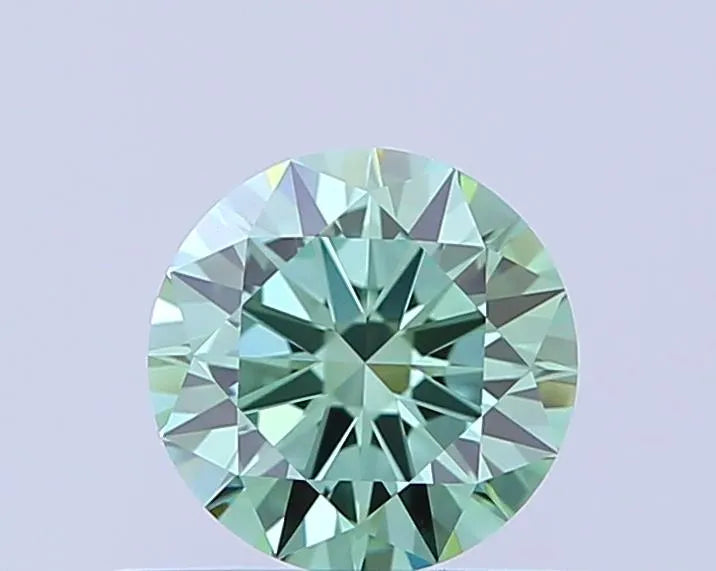 0.51ct Round Lab Grown Diamond (Colour Fancy Vivid Green, Clarity VVS1, Cut EX, IGI Certified)