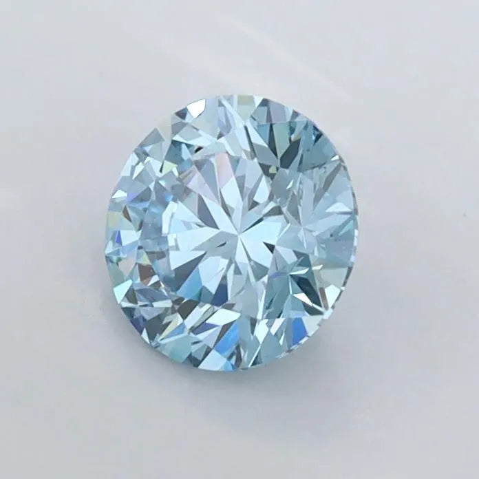 0.66ct Round Lab Grown Diamond (Colour Fancy Vivid Blue, Clarity IF, Cut ID, IGI Certified)