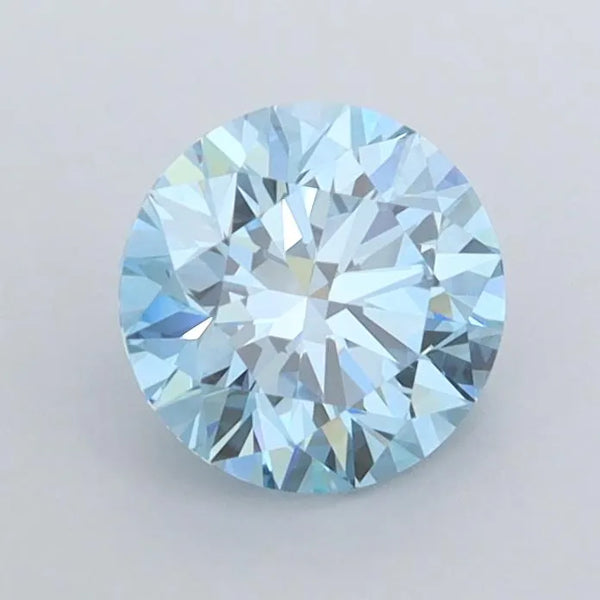 0.95ct Round Lab Grown Diamond (Colour Fancy Vivid Blue, Clarity FL, Cut ID, IGI Certified)