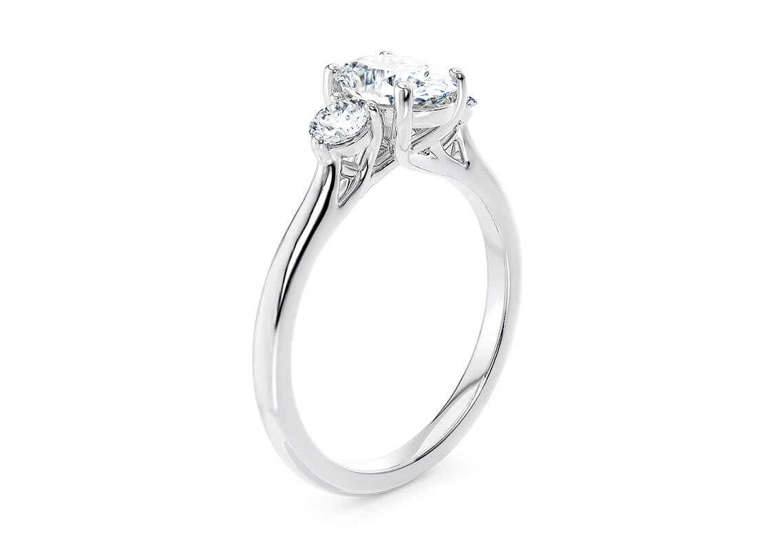 Valencia Trilogy Platinum Oval Engagement Ring