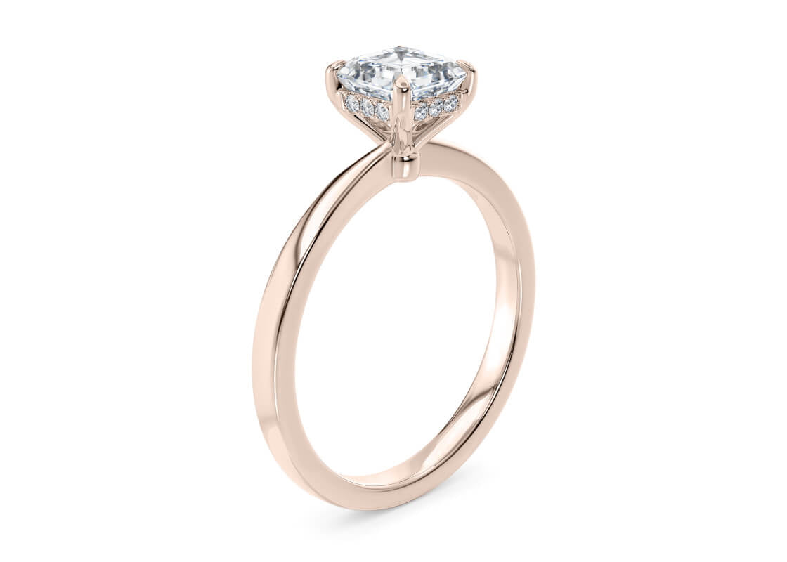 Starlight Solitaire Rose Gold 18k Asscher Engagement Ring