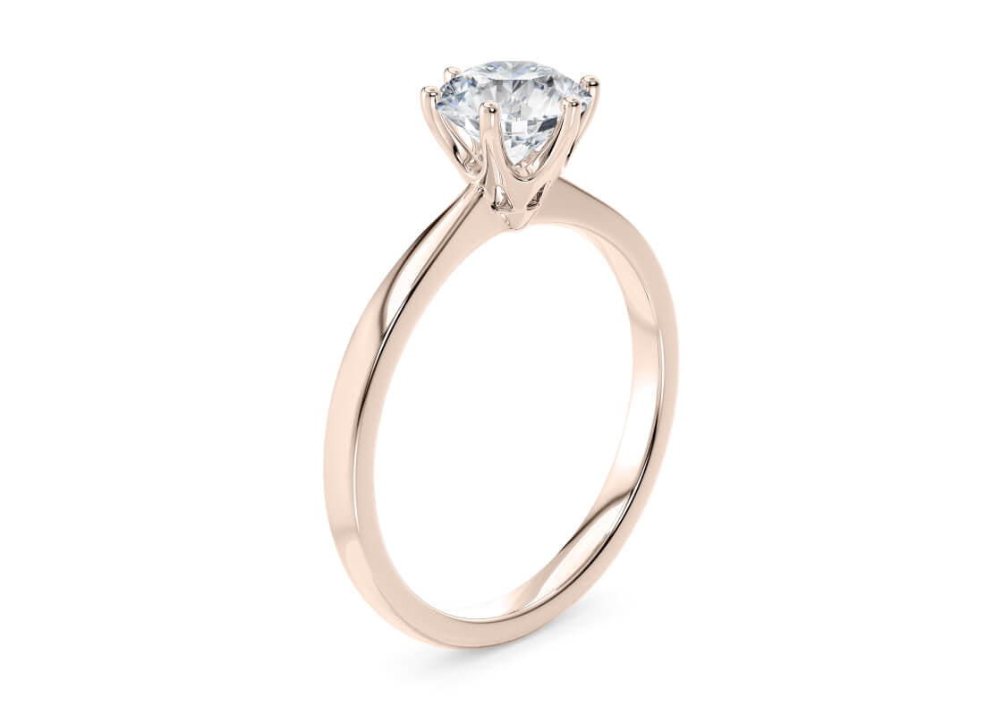 Grace Solitaire Rose Gold 18k Round Engagement Ring