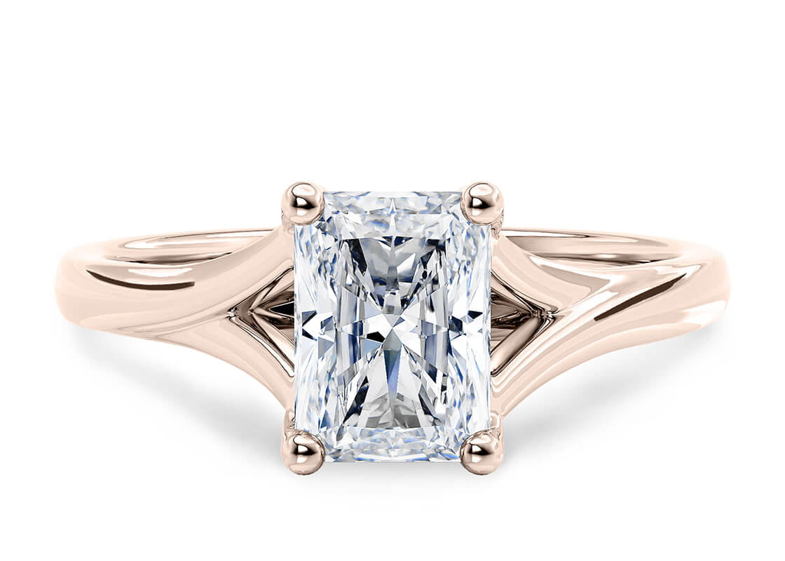 Hanover Solitaire Rose Gold 18k Radiant Engagement Ring