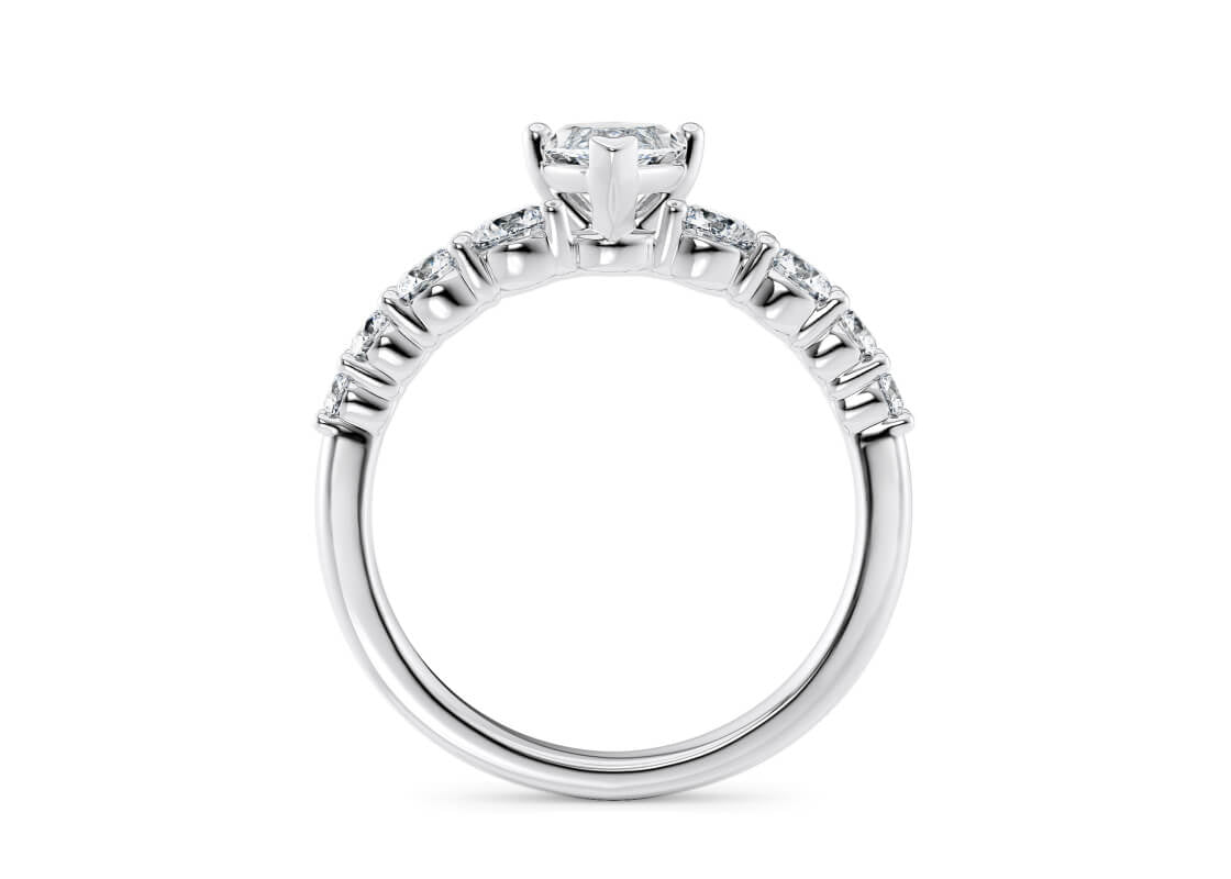 Lyra Diamond Band Platinum Marquise Engagement Ring