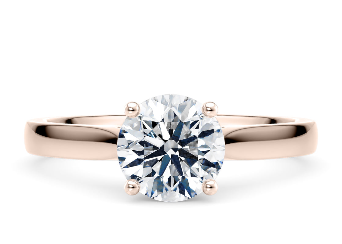 Contour Solitaire Rose Gold 18k Round Engagement Ring