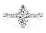 Aria Diamond Band Rose Gold 18k Marquise Engagement Ring