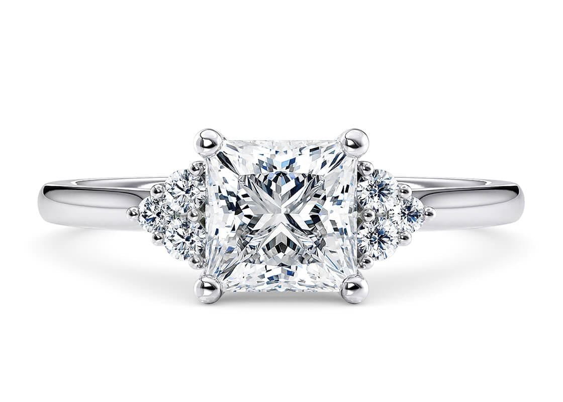 Rosa Vintage Platinum Princess Engagement Ring