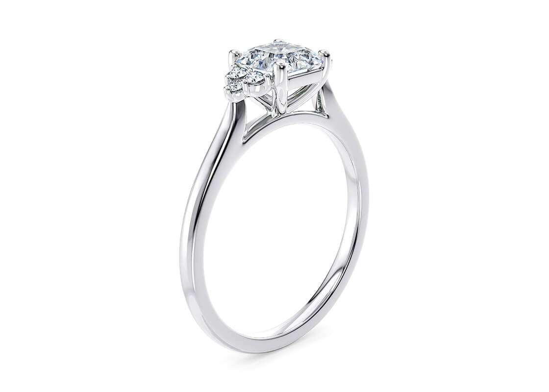 Rosa Vintage Platinum Asscher Engagement Ring