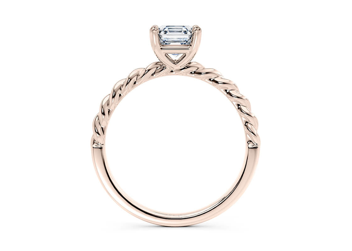 Ascot Solitaire Rose Gold 18k Asscher Engagement Ring
