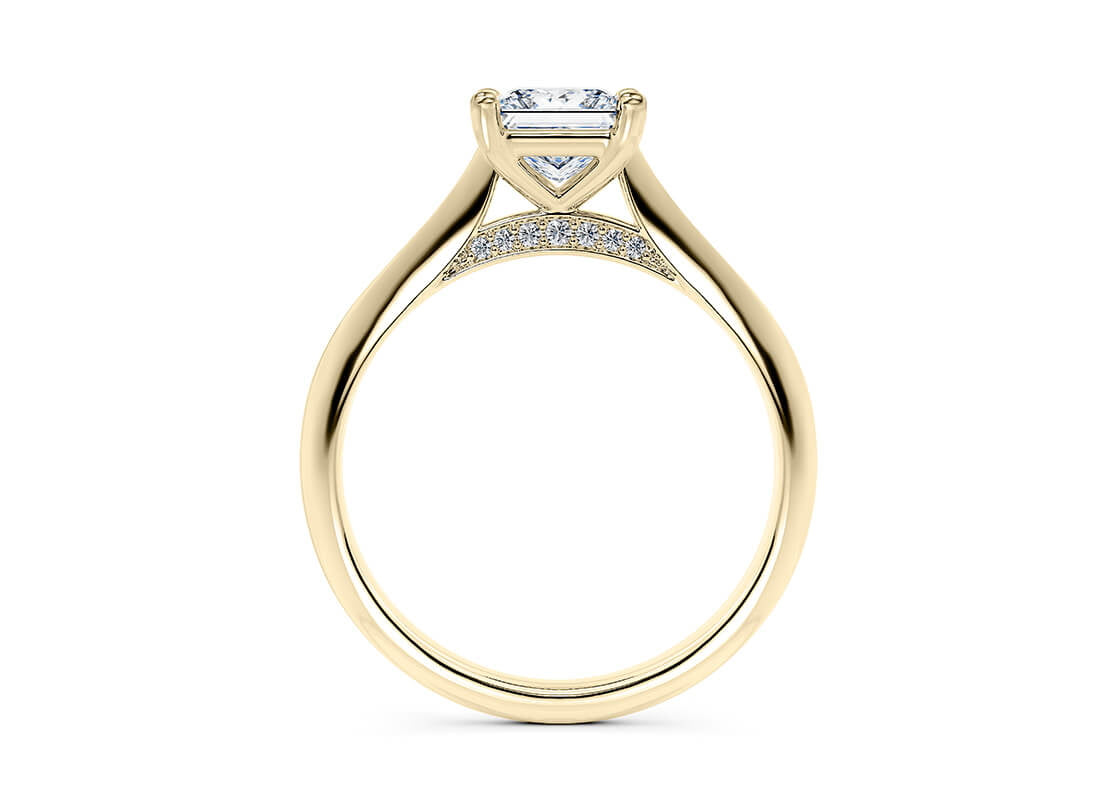 Iris Solitaire Yellow Gold 18k Princess Engagement Ring