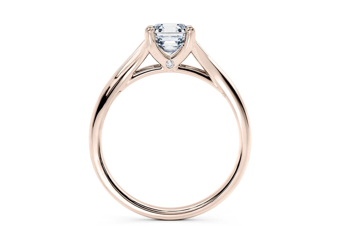 Hanover Solitaire Rose Gold 18k Asscher Engagement Ring