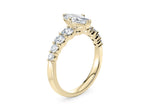 Lyra Diamond Band Yellow Gold 18k Marquise Engagement Ring
