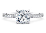 Aria Diamond Band Platinum Cushion Engagement Ring