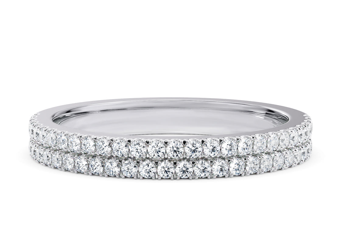 Grandessa White Gold 18k Half Set Eternity Ring
