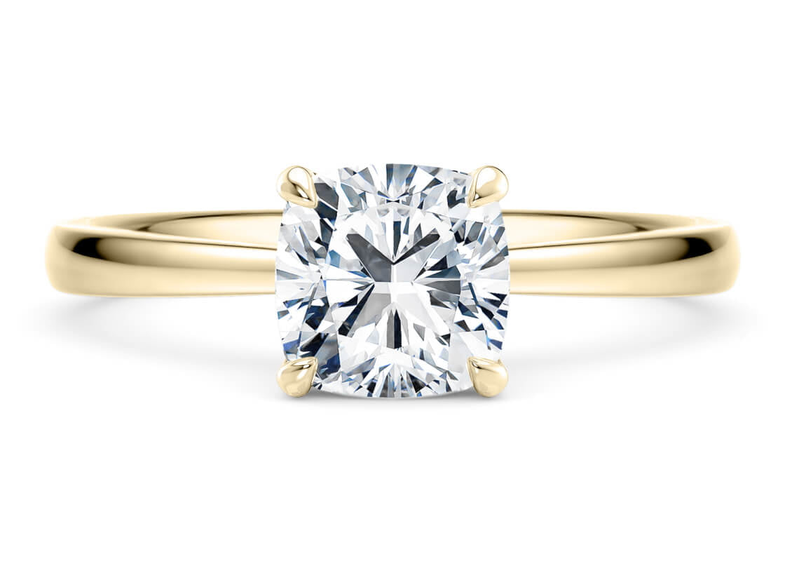 Starlight Solitaire Yellow Gold 18k Cushion Engagement Ring