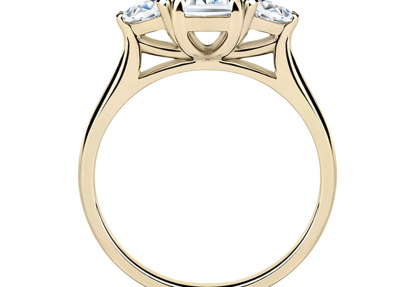 Barcelona Trilogy Yellow Gold 18k Emerald Engagement Ring