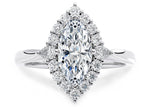 Hampstead Halo Platinum Marquise Engagement Ring