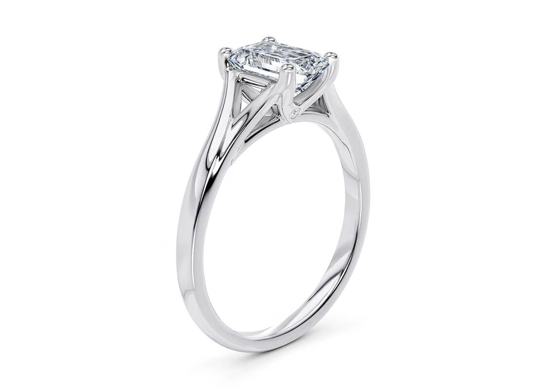 Hanover Solitaire Platinum Emerald Engagement Ring