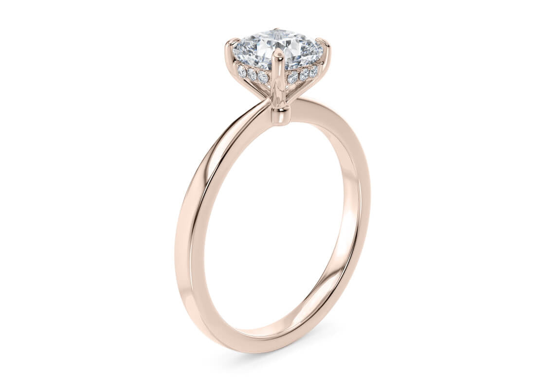 Starlight Solitaire Rose Gold 18k Cushion Engagement Ring