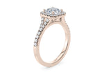 Battersea Halo Rose Gold 18k Asscher Engagement Ring