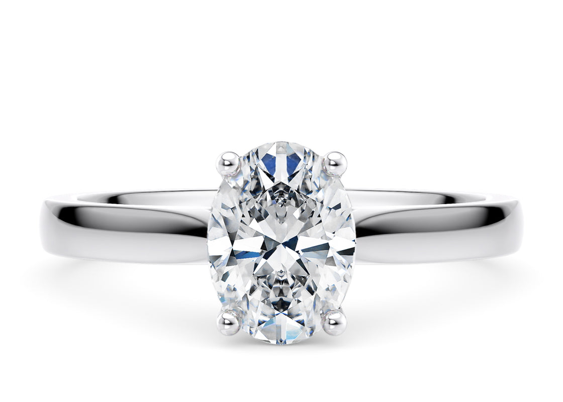 Contour Solitaire Platinum Oval Engagement Ring
