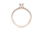 Aria Diamond Band Rose Gold 18k Oval Engagement Ring
