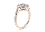 Kew Halo Rose Gold 18k Princess Engagement Ring
