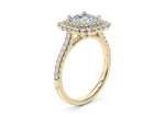Berkeley Halo Yellow Gold 18k Princess Engagement Ring