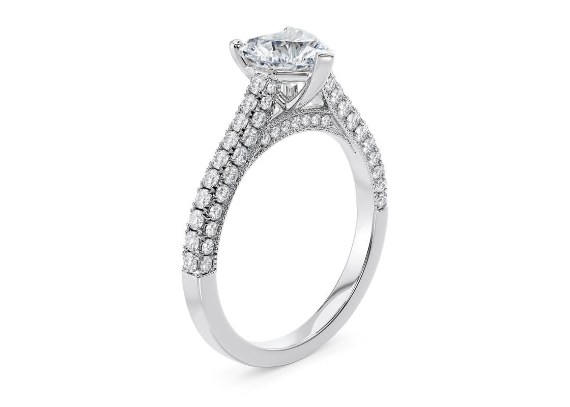 Bloomsbury Vintage Platinum Heart Engagement Ring
