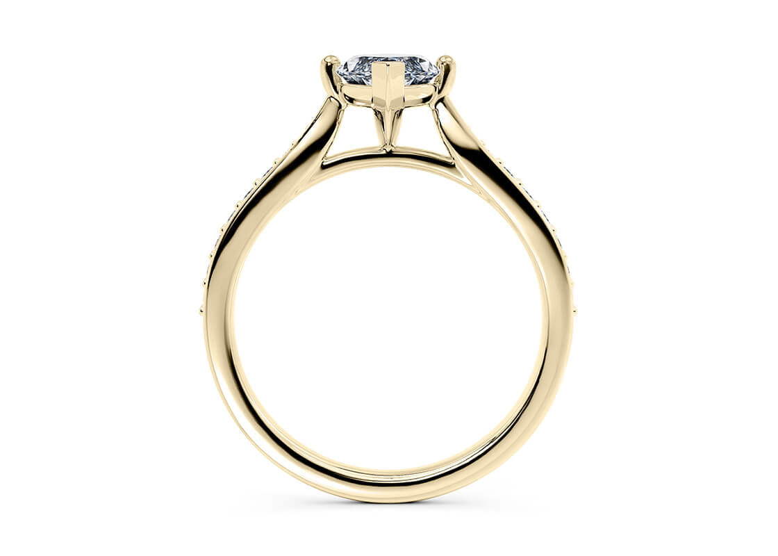 Victoria Diamond Band Yellow Gold 18k Marquise Engagement Ring