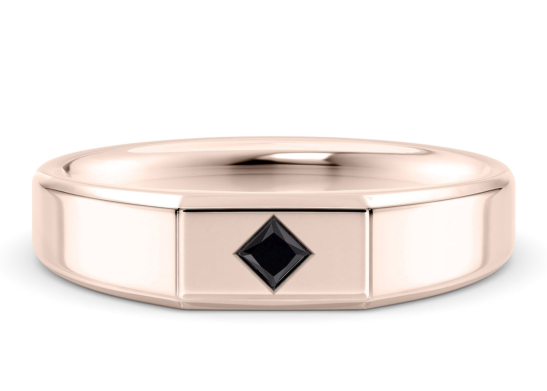 Apollo Noir Rose Gold 18k Wedding Band