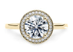 Minerva Halo Yellow Gold 18k Round Engagement Ring
