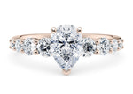 Lyra Diamond Band Rose Gold 18k Pear Engagement Ring