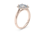 Hampstead Halo Rose Gold 18k Emerald Engagement Ring