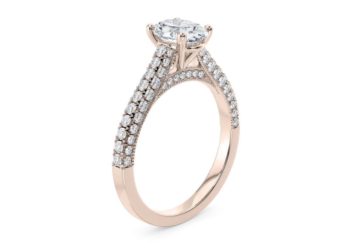 Bloomsbury Vintage Rose Gold 18k Oval Engagement Ring