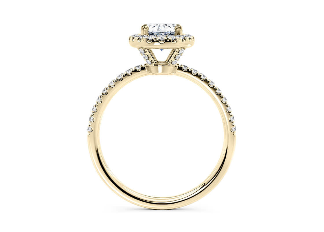 Isabella Halo Yellow Gold 18k Oval Engagement Ring