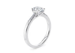 Thea Diamond Band Platinum Oval Engagement Ring
