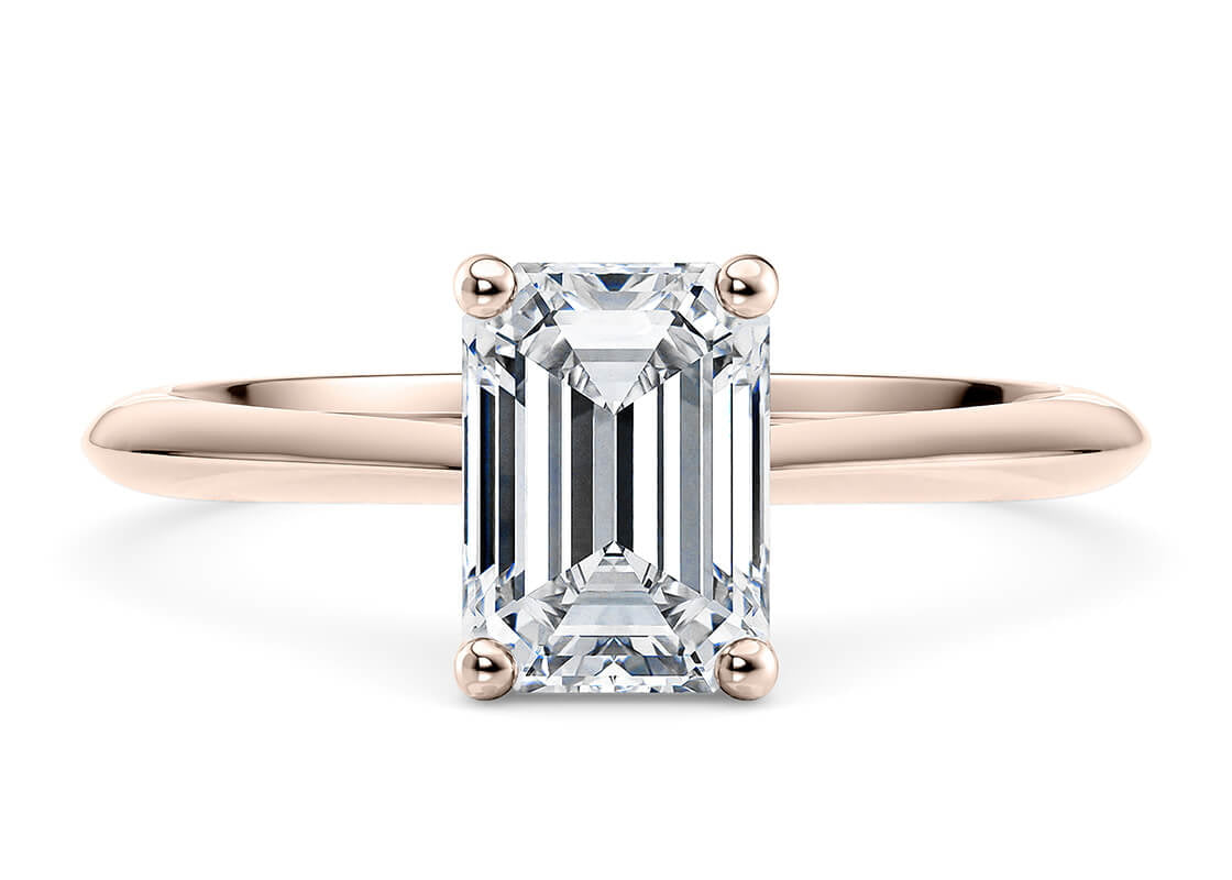 Hope Solitaire Rose Gold 18k Emerald Engagement Ring