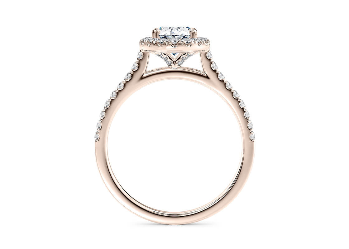 Aphrodite Halo Rose Gold 18k Oval Engagement Ring
