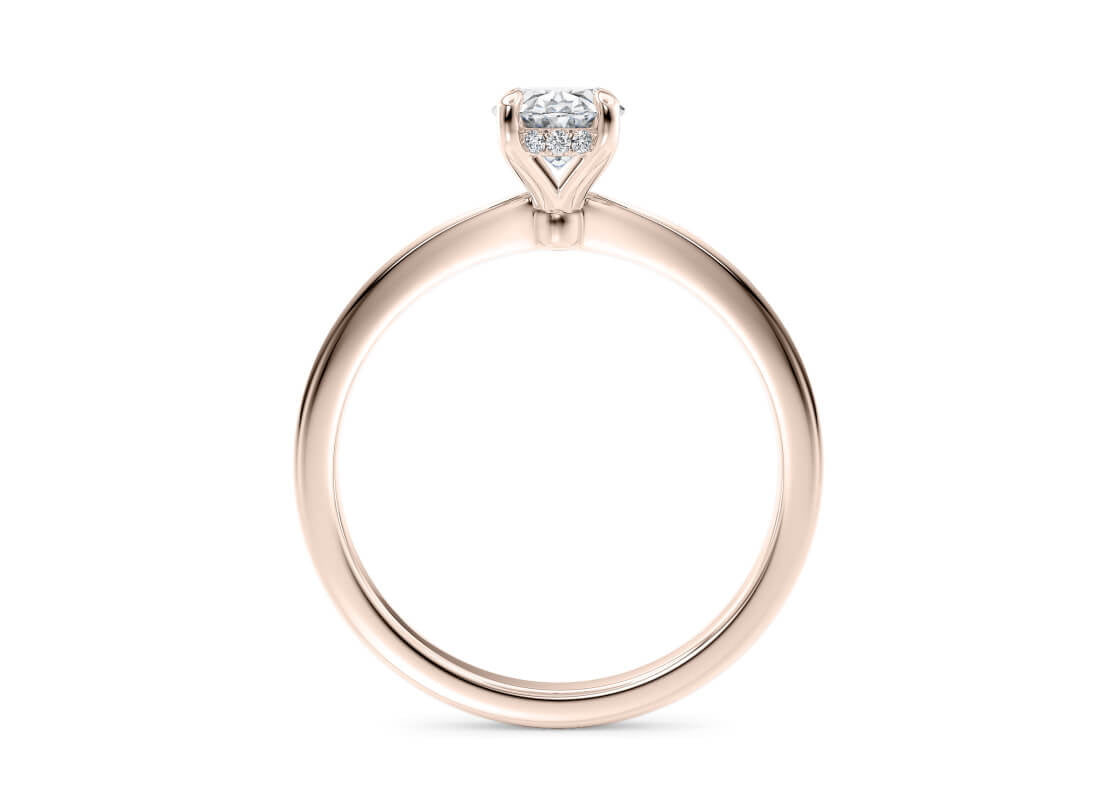 Starlight Solitaire Rose Gold 18k Oval Engagement Ring