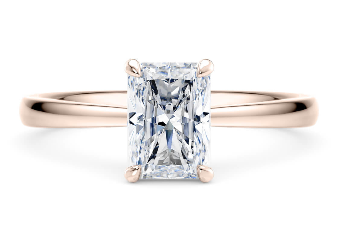 Starlight Solitaire Rose Gold 18k Radiant Engagement Ring