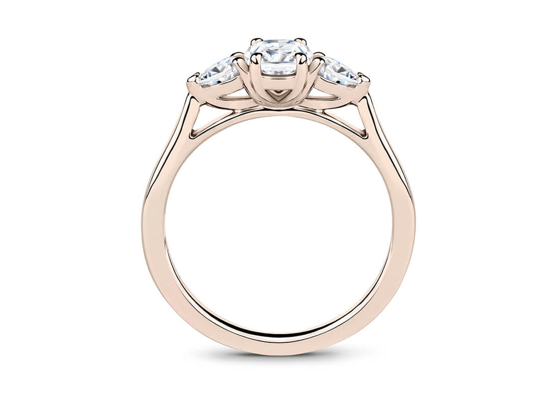 Barcelona Trilogy Rose Gold 18k Oval Engagement Ring