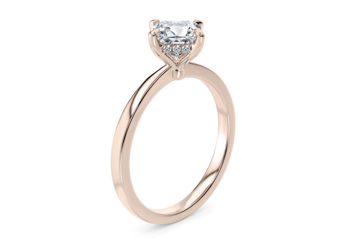 Starlight Compass Solitaire Rose Gold 18k Princess Engagement Ring