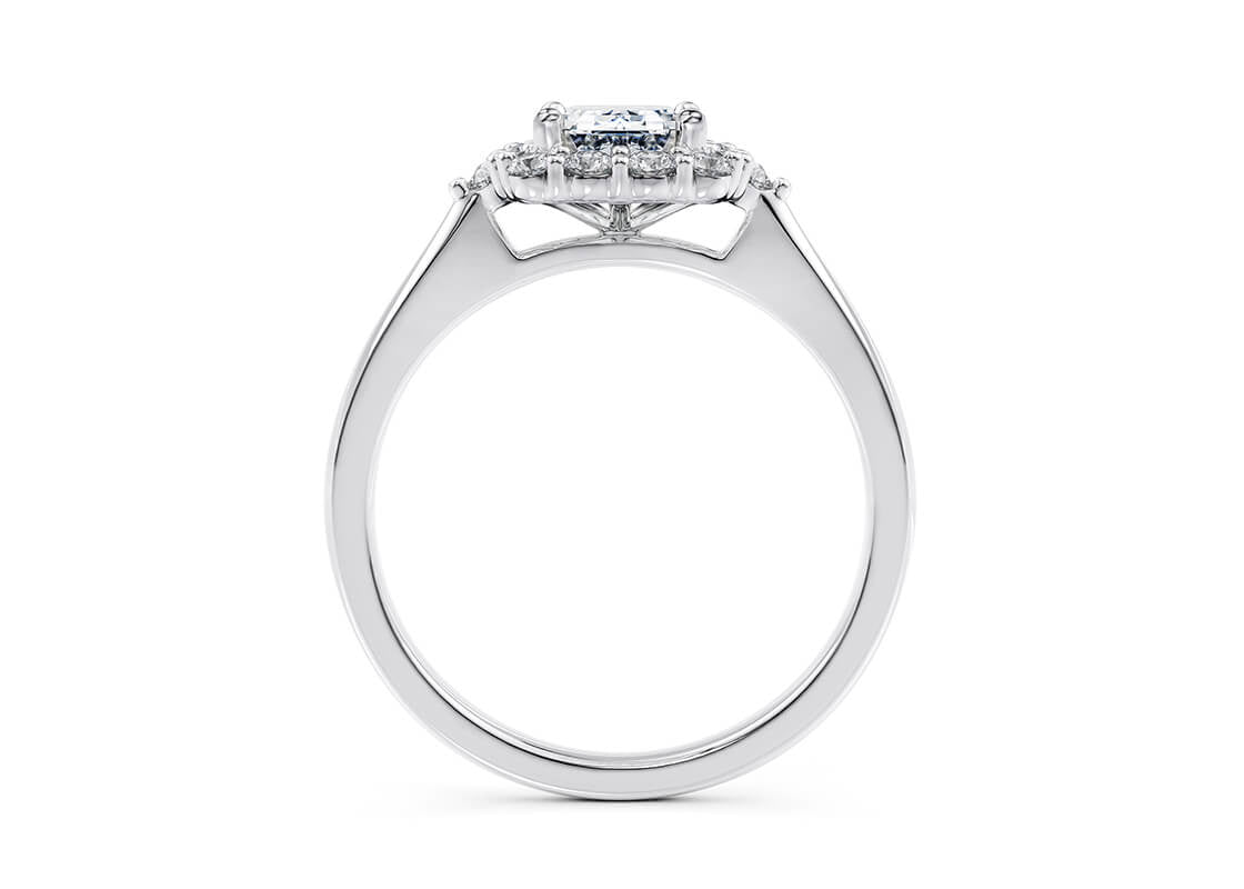 Hampstead Halo Platinum Emerald Engagement Ring