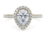 Aphrodite Halo Yellow Gold 18k Pear Engagement Ring